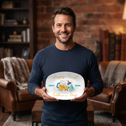Personalized “Happy 1st Father’s Day” Decorative Plate – Custom Dad Keepsake