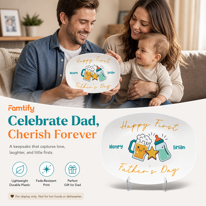Personalized “Happy 1st Father’s Day” Decorative Plate – Custom Dad Keepsake
