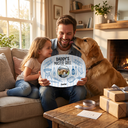 Personalized “Daddy’s Master Grill” Decorative Plate – BBQ Keepsake for Dad