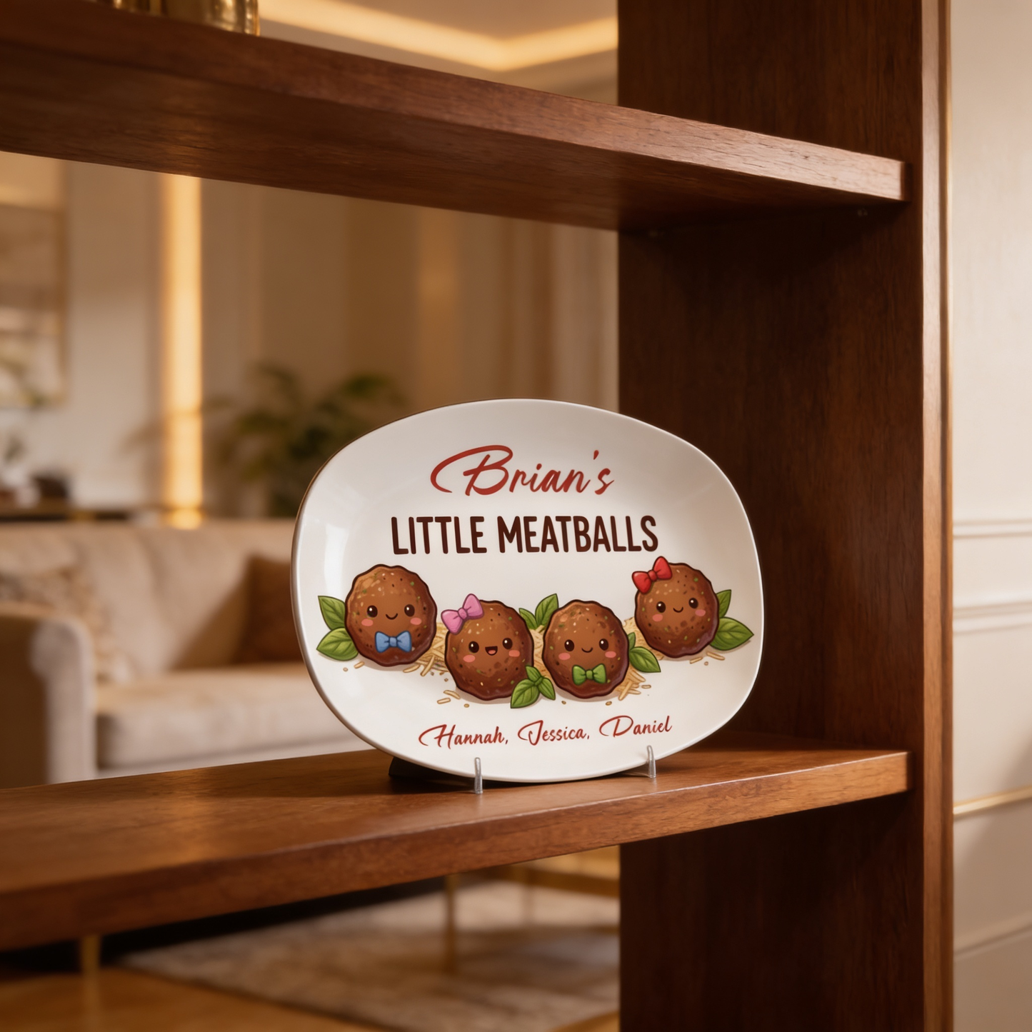 Personalized “Dad’s Little Meatballs” Decorative Plate – Custom Family BBQ Keepsake
