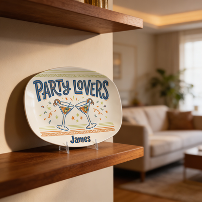 Personalized Party Lovers Decorative Plate – Custom Name Celebration Keepsake