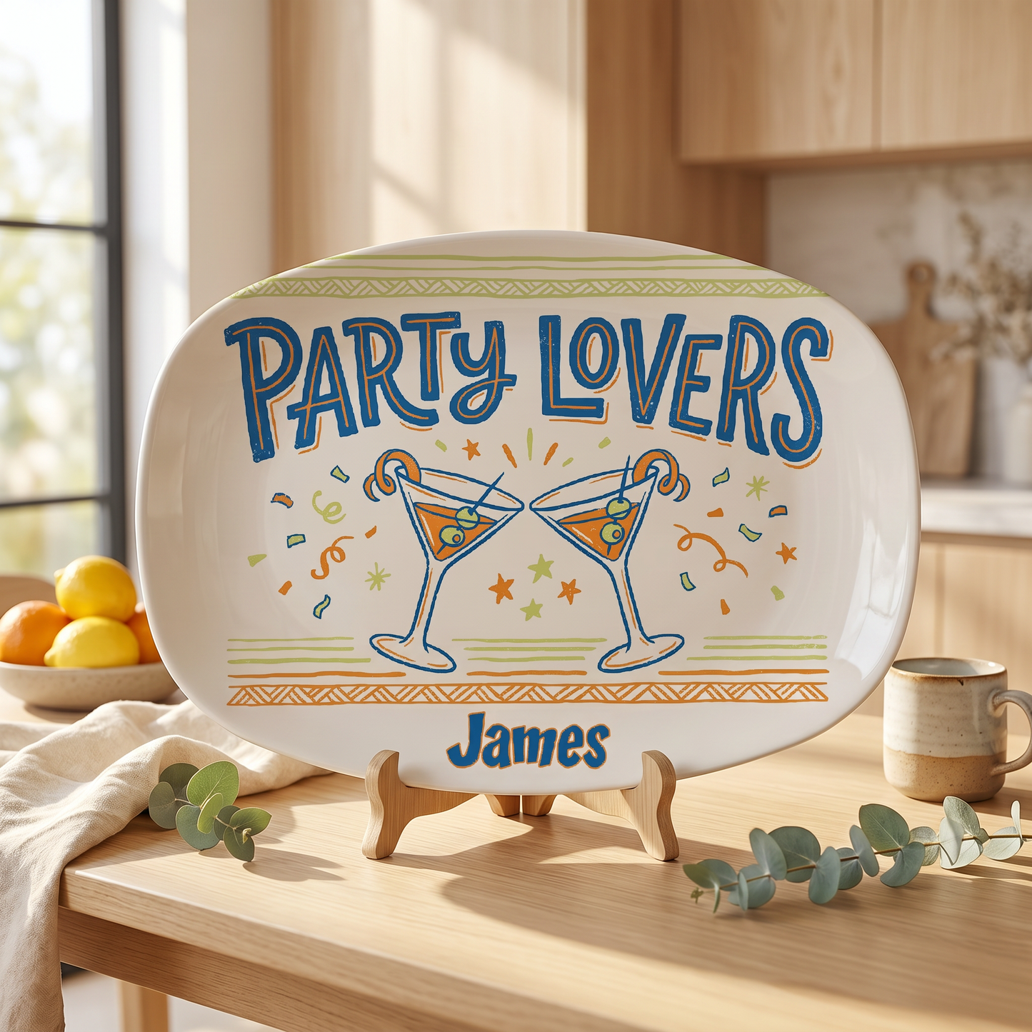 Personalized Party Lovers Decorative Plate – Custom Name Celebration Keepsake