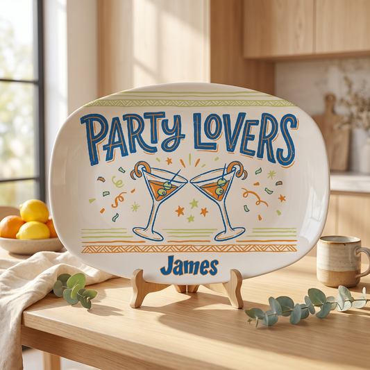 Personalized Party Lovers Decorative Plate – Custom Name Celebration Keepsake