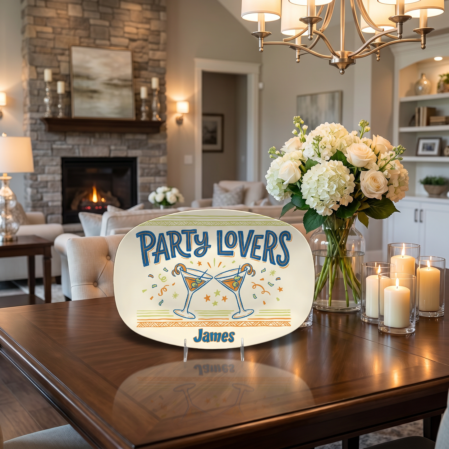 Personalized Party Lovers Decorative Plate – Custom Name Celebration Keepsake