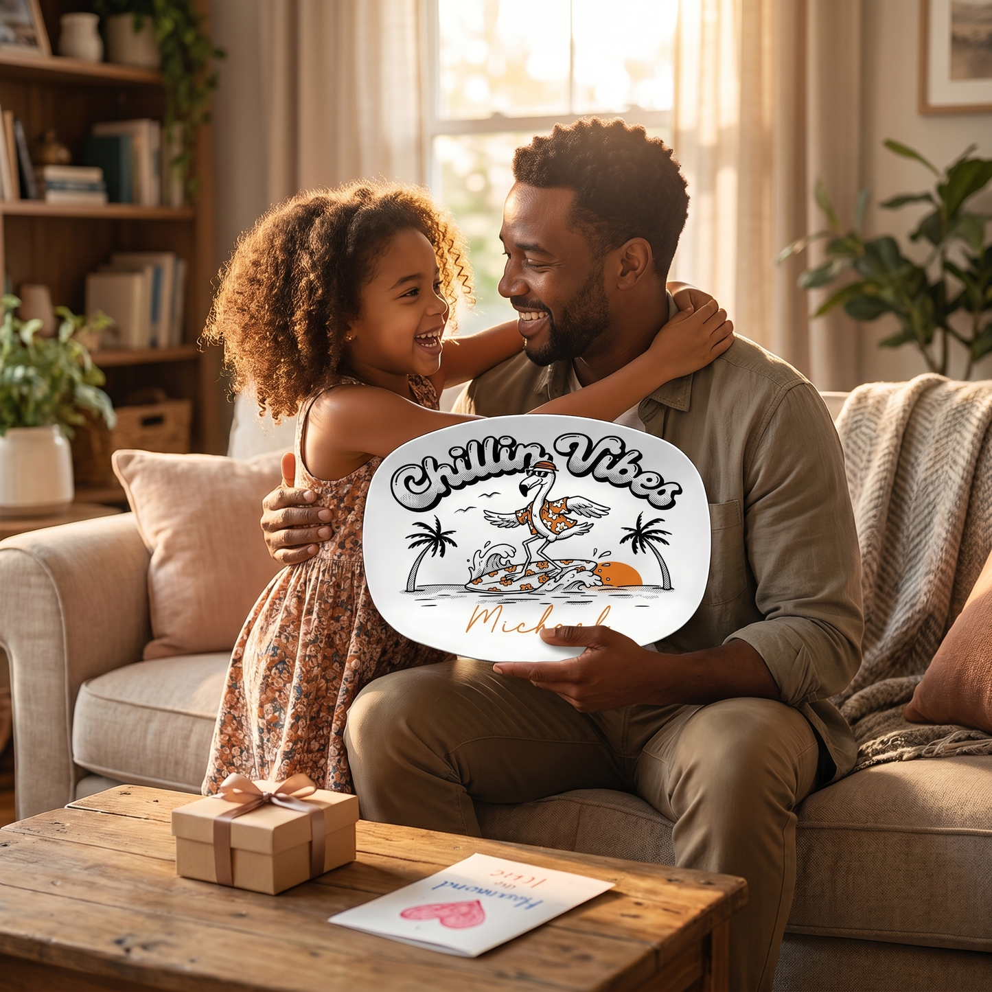 Personalized Chilling Vibe For Dad Decorative Plate – Custom Name Relaxing Dad Keepsake