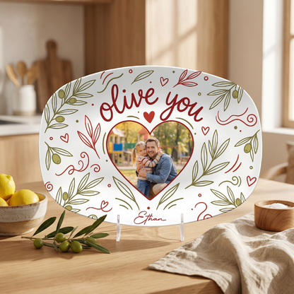 Personalized “Olive You” Decorative Plate – Custom Name Kitchen Keepsake