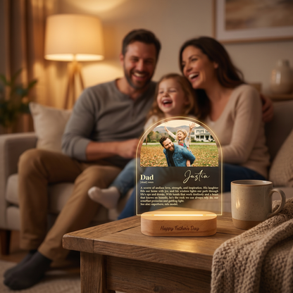 Personalized Dad Photo Night Light – Custom Name LED Acrylic Lamp Gift for Dad
