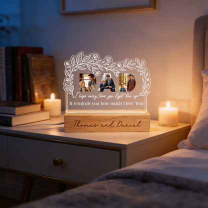 Personalized I Hope Every Time You Light This Up Photo Night Light – Custom Photo LED Acrylic Lamp
