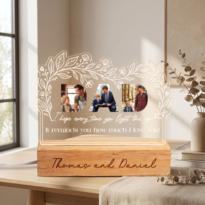 Personalized I Hope Every Time You Light This Up Photo Night Light – Custom Photo LED Acrylic Lamp