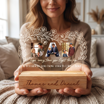 Personalized I Hope Every Time You Light This Up Photo Night Light – Custom Photo LED Acrylic Lamp