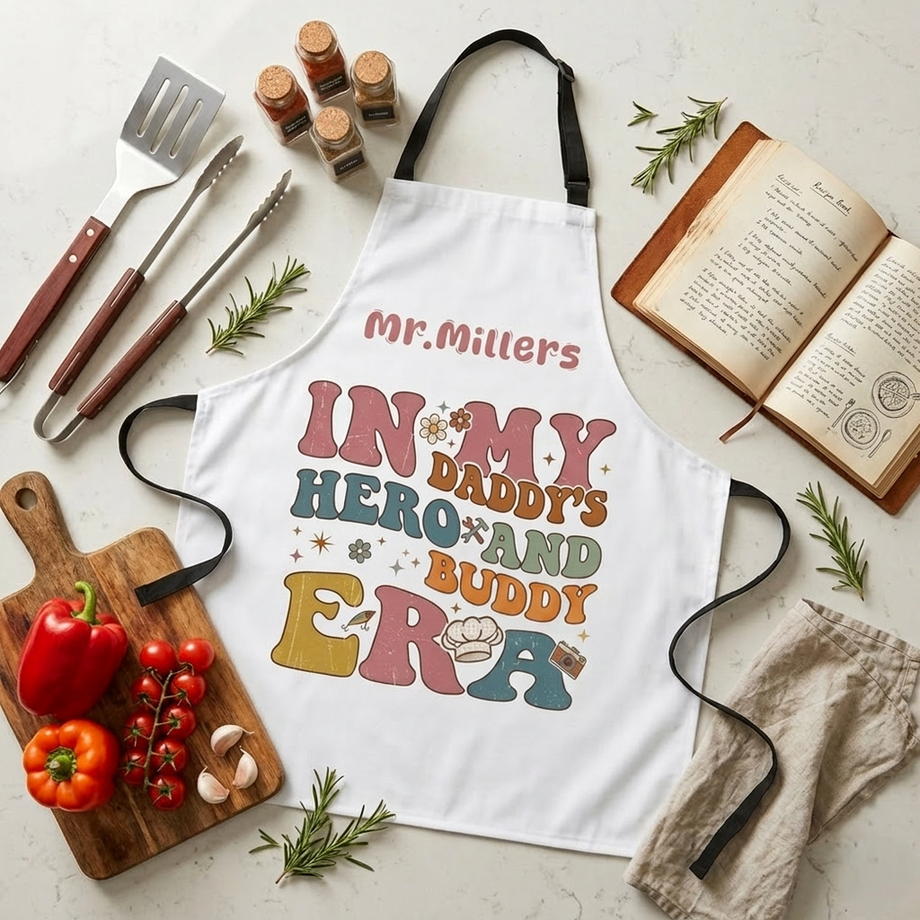 In My Daddy’s Hero & Buddy Era Apron – Cute Father’s Day Gift for Dad