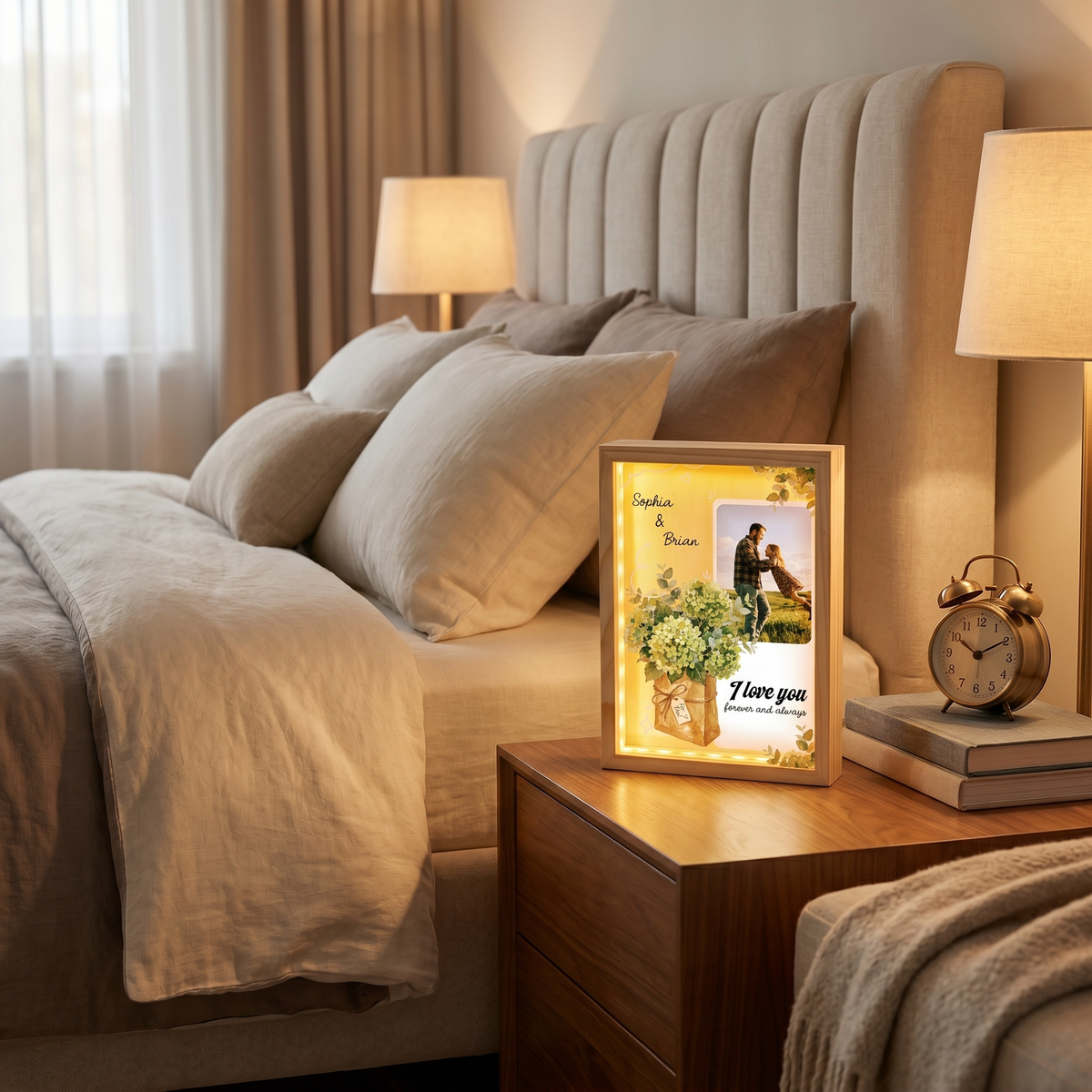 I Love You Forever and Always Photo Frame Light Box - Custom Photo LED Gift for Dad
