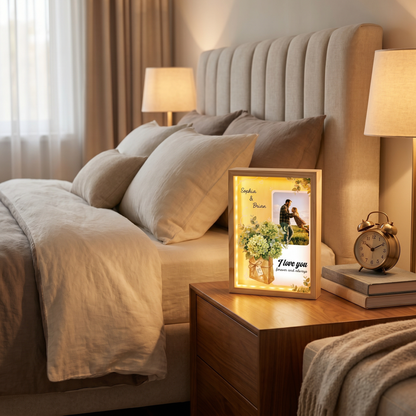 I Love You Forever and Always Photo Frame Light Box - Custom Photo LED Gift for Dad