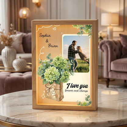 I Love You Forever and Always Photo Frame Light Box - Custom Photo LED Gift for Dad