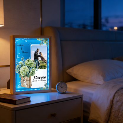 I Love You Forever and Always Photo Frame Light Box - Custom Photo LED Gift for Dad