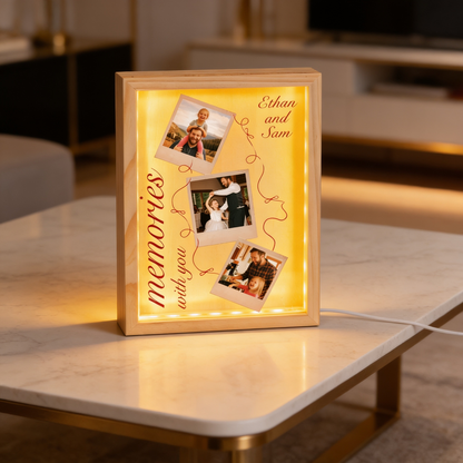Memories With You Photo Frame Light Box - Custom Photo LED Gift for Dad