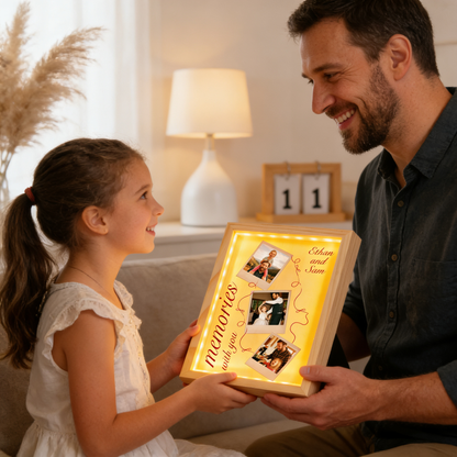 Memories With You Photo Frame Light Box - Custom Photo LED Gift for Dad