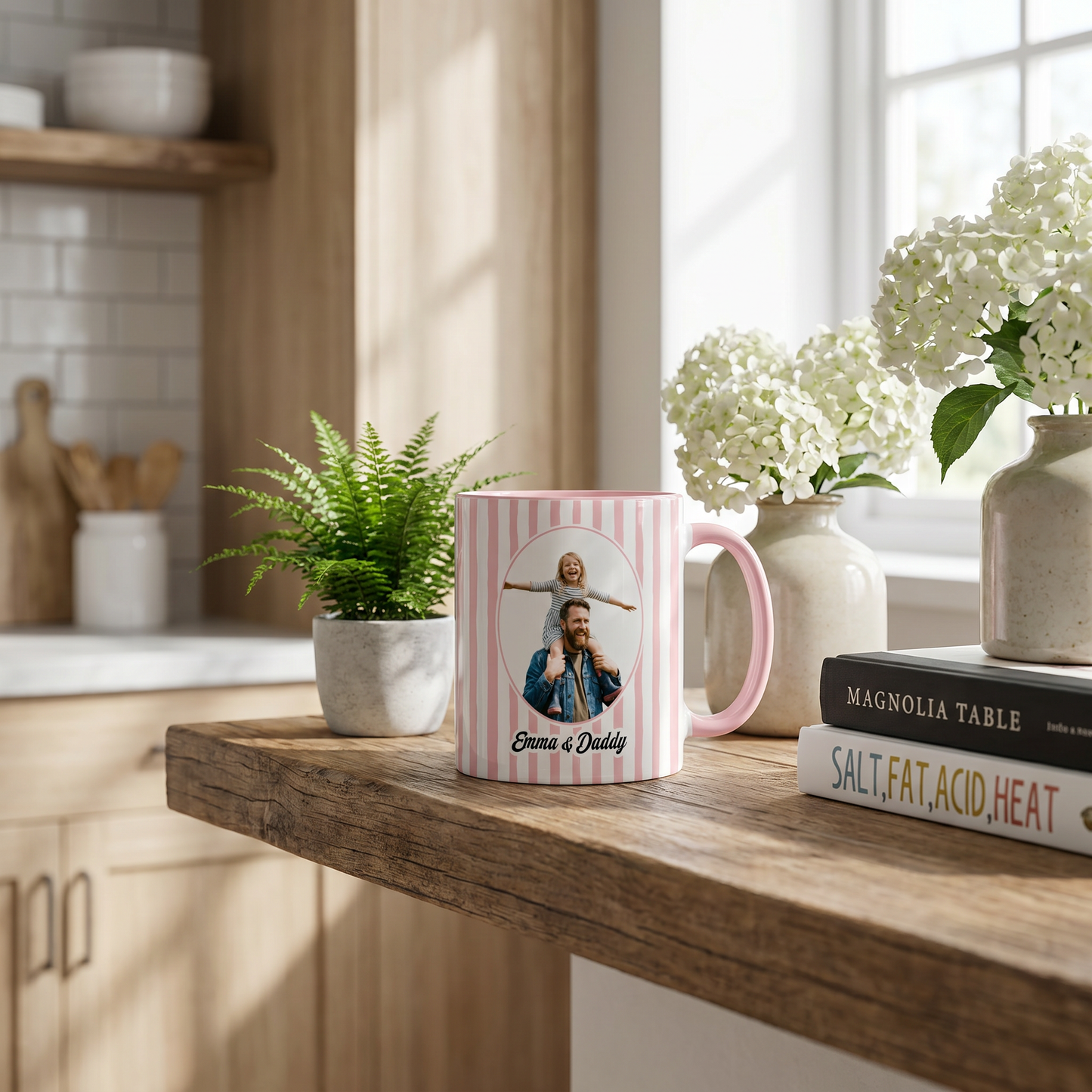 Personalized Photo Accent Mug – Custom Picture Coffee Mug with Colored Handle & Interior