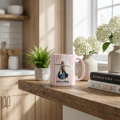 Personalized Photo Accent Mug – Custom Picture Coffee Mug with Colored Handle & Interior