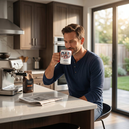 Personalized Dad My Hero Accent Mug – Custom Photo Coffee Mug for Dad