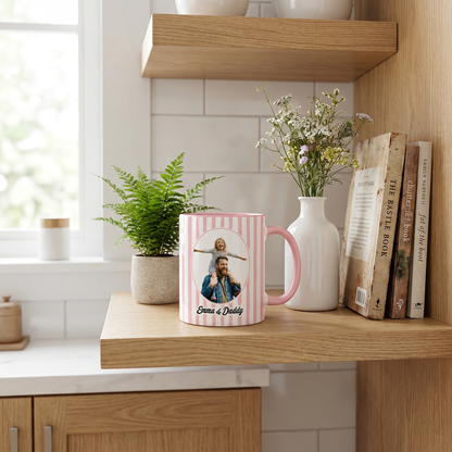 Personalized Photo Accent Mug – Custom Picture Coffee Mug with Colored Handle & Interior