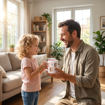 Personalized Best Dad Ever Accent Mug – Custom Photo Coffee Mug for Dad