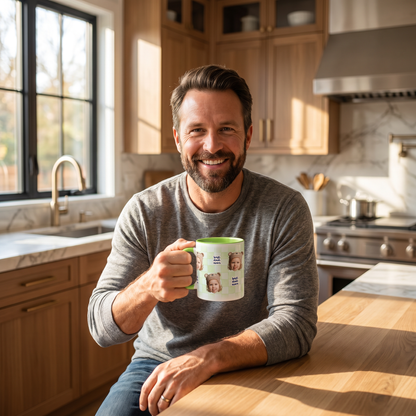 Personalized Best Dad Ever Accent Mug – Custom Photo Coffee Mug for Dad