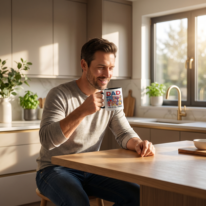 Personalized Dad Fixer Of All Things Accent Mug – Custom Photo Coffee Mug for Dad