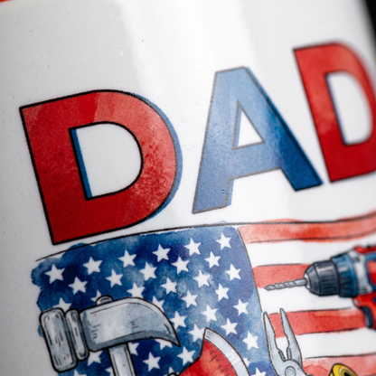 Personalized Dad Fixer Of All Things Accent Mug – Custom Photo Coffee Mug for Dad