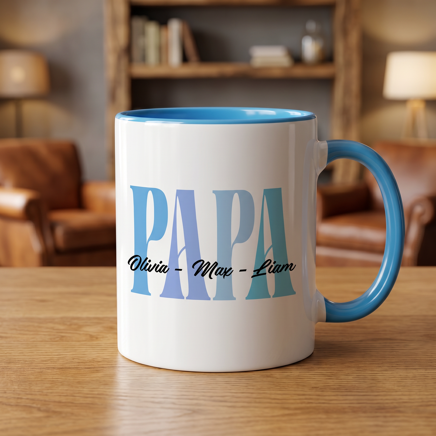 Personalized Papa Accent Mug – Custom Name Coffee Mug for Papa