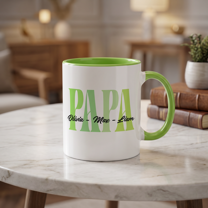 Personalized Papa Accent Mug – Custom Name Coffee Mug for Papa