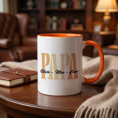 Personalized Papa Accent Mug – Custom Name Coffee Mug for Papa