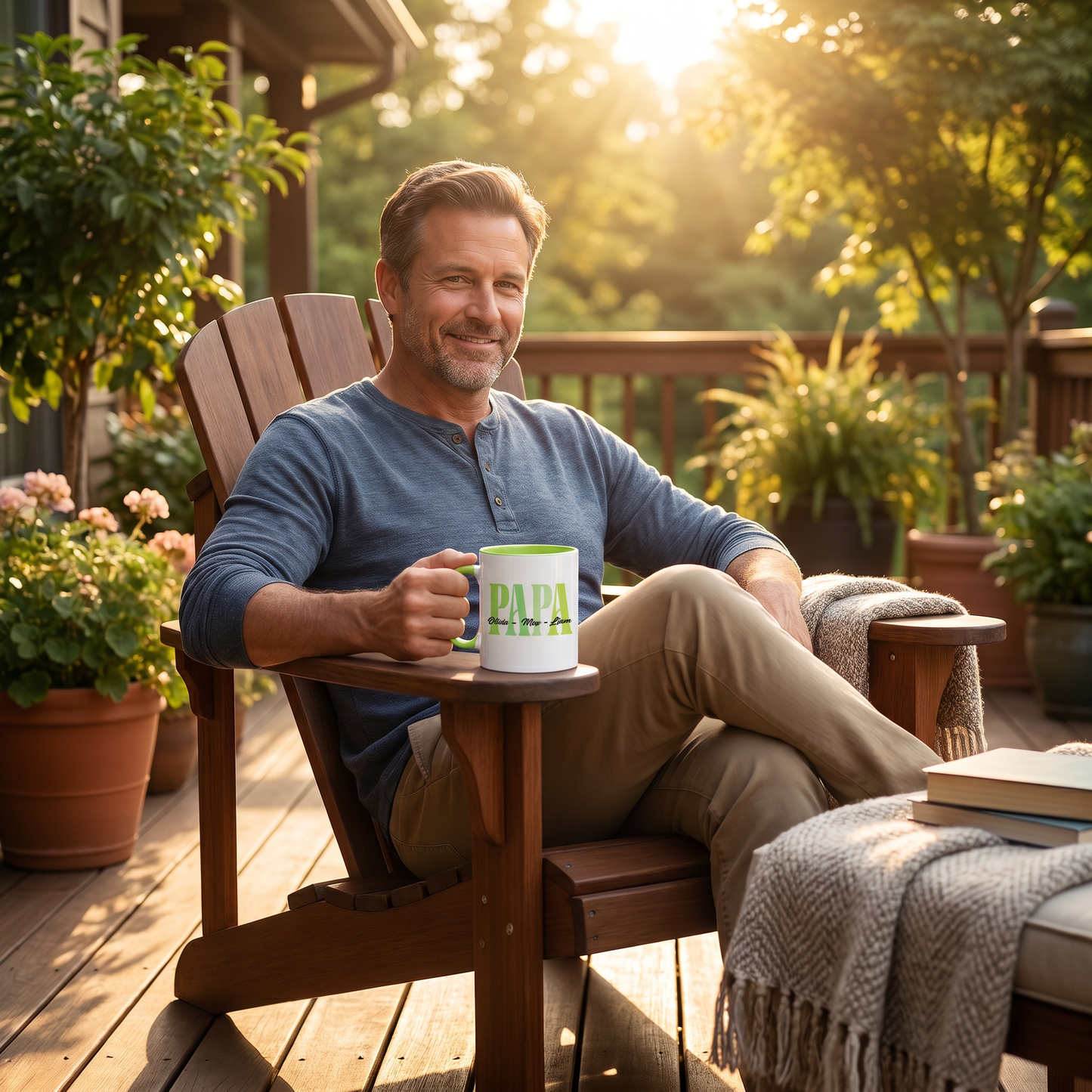 Personalized Papa Accent Mug – Custom Name Coffee Mug for Papa