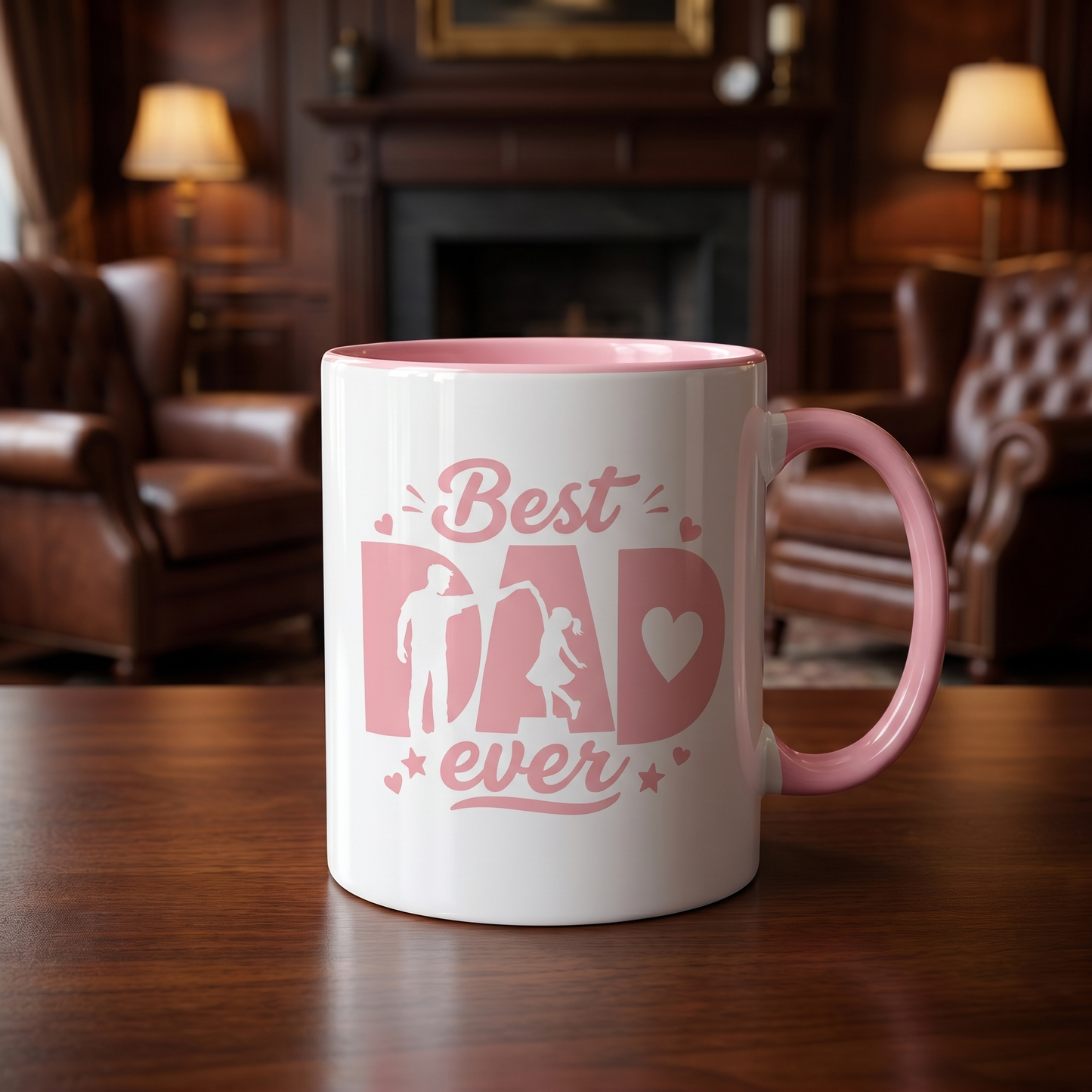 Personalized Best Dad Ever Accent Mug – Custom Name Coffee Mug for Dad