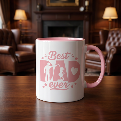 Personalized Best Dad Ever Accent Mug – Custom Name Coffee Mug for Dad