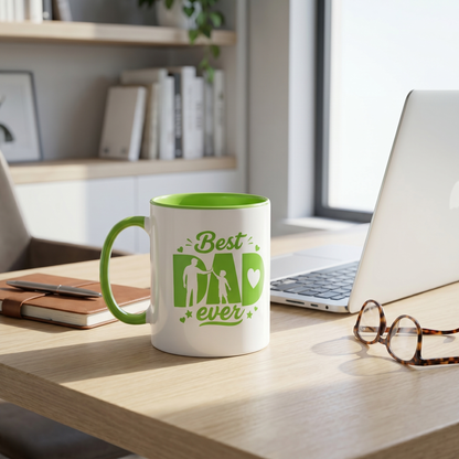 Personalized Best Dad Ever Accent Mug – Custom Name Coffee Mug for Dad