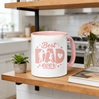 Personalized Best Dad Ever Accent Mug – Custom Name Coffee Mug for Dad