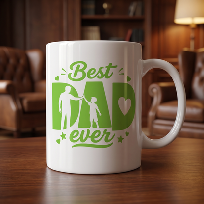 Personalized Best Dad Ever Accent Mug – Custom Name Coffee Mug for Dad