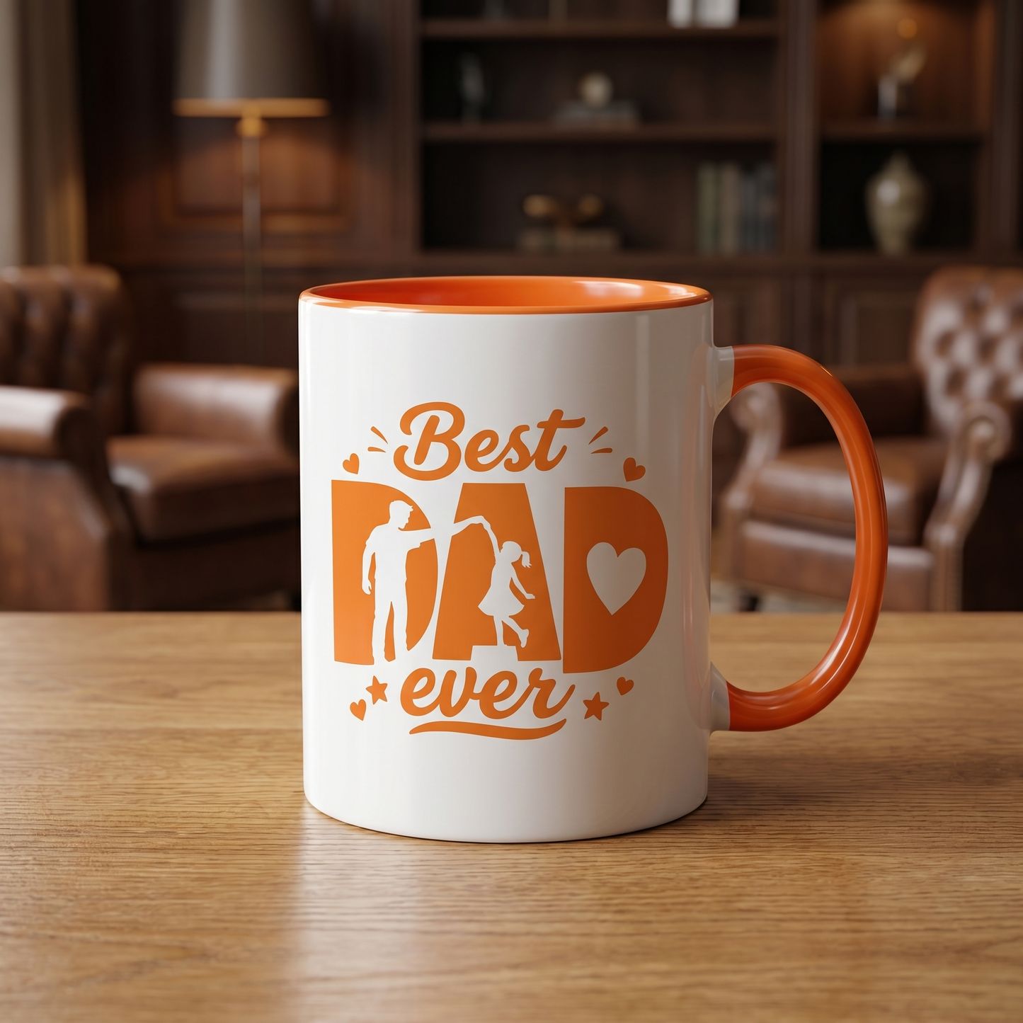 Personalized Best Dad Ever Accent Mug – Custom Name Coffee Mug for Dad