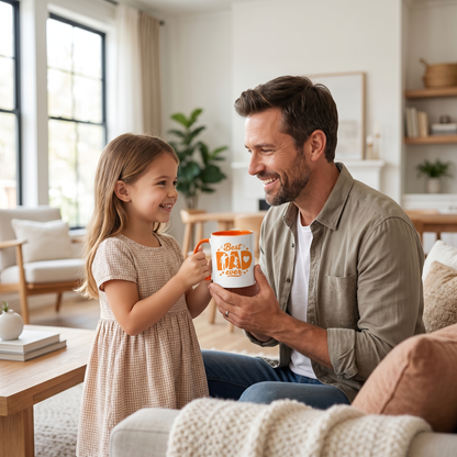 Personalized Best Dad Ever Accent Mug – Custom Name Coffee Mug for Dad
