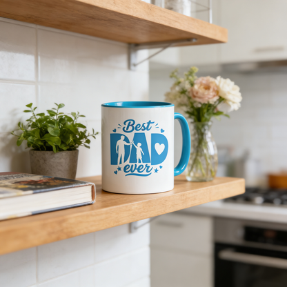 Personalized Best Dad Ever Accent Mug – Custom Name Coffee Mug for Dad