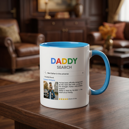 Personalized Daddy Shark Accent Mug – Custom Name Coffee Mug for Dad