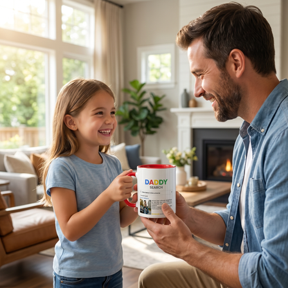 Personalized Daddy Shark Accent Mug – Custom Name Coffee Mug for Dad