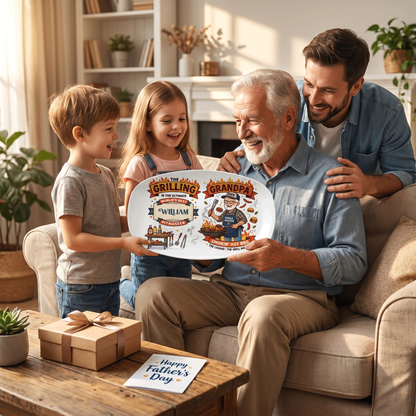 Personalized The Grilling Is The Ultimate World’s Best Grandpa Decorative Plate – Custom Name BBQ Keepsake
