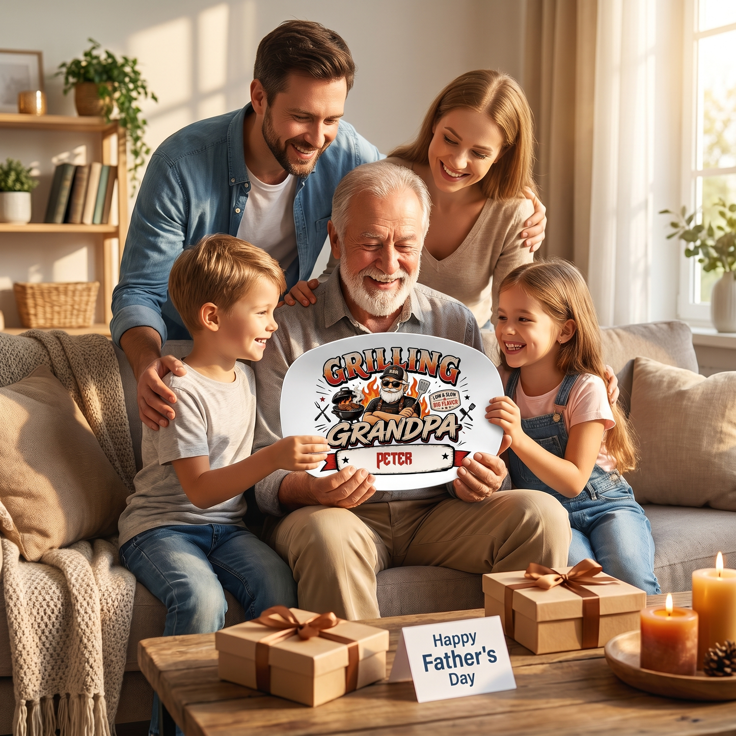 Personalized Grandpa’s BBQ Shack Decorative Plate – Custom Name BBQ Keepsake for Grandpa