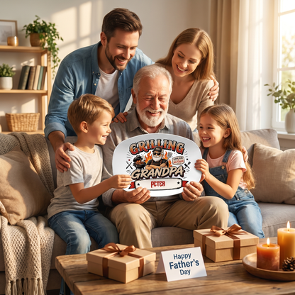Personalized Grandpa’s BBQ Shack Decorative Plate – Custom Name BBQ Keepsake for Grandpa