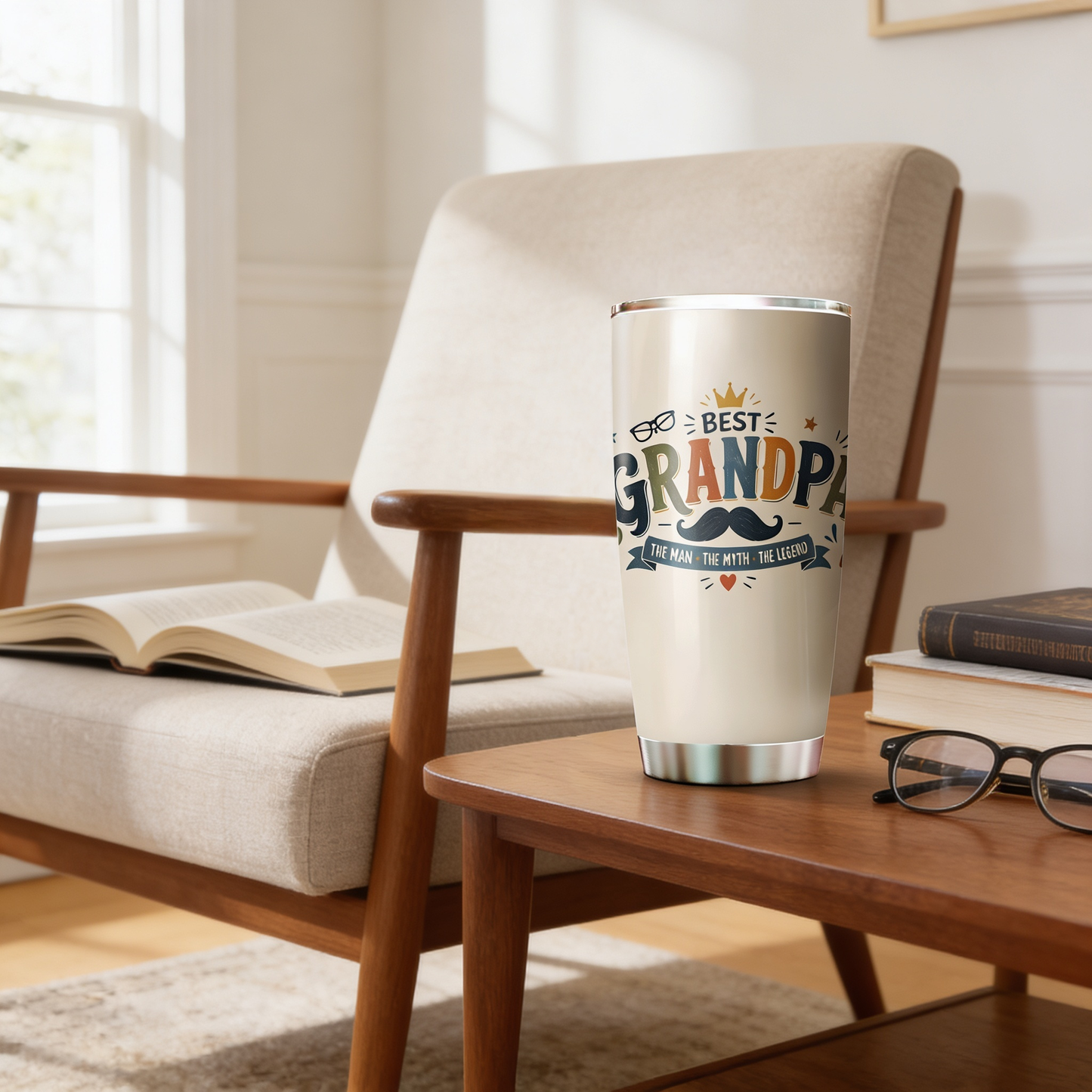 Best Grandpa Ever 20oz Tumbler – Stainless Steel Travel Mug Gift for Grandpa