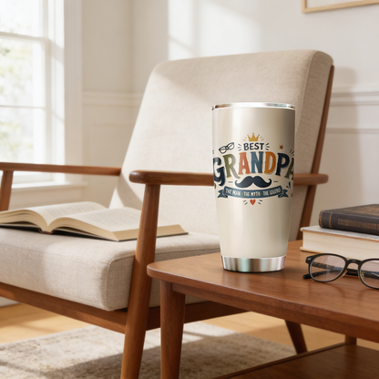 Best Grandpa Ever 20oz Tumbler – Stainless Steel Travel Mug Gift for Grandpa