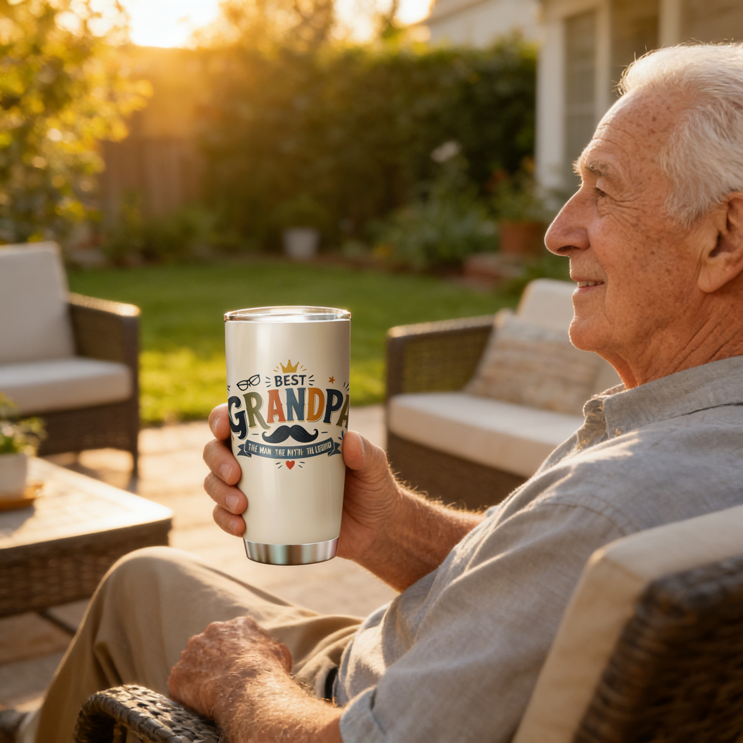 Best Grandpa Ever 20oz Tumbler – Stainless Steel Travel Mug Gift for Grandpa
