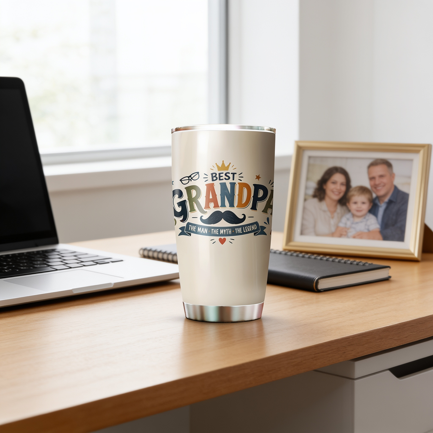 Best Grandpa Ever 20oz Tumbler – Stainless Steel Travel Mug Gift for Grandpa